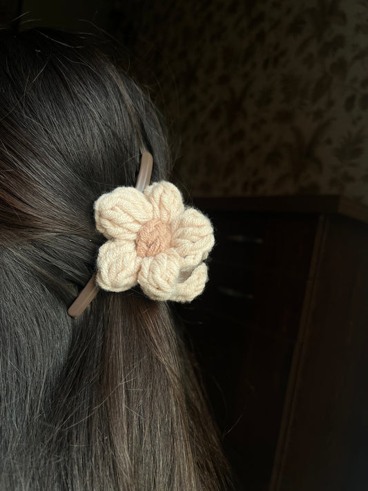 Brown Floral Hair Clip