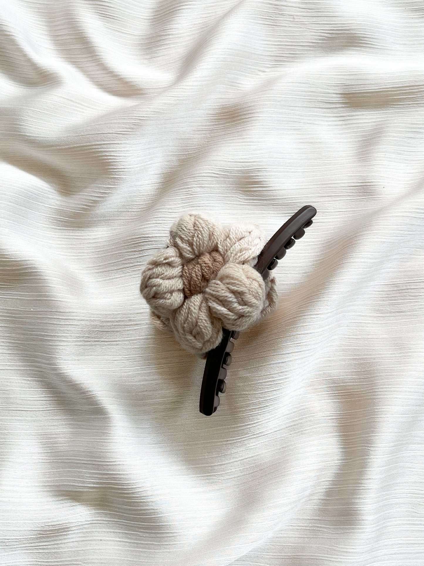 Beige Floral Hair Clip