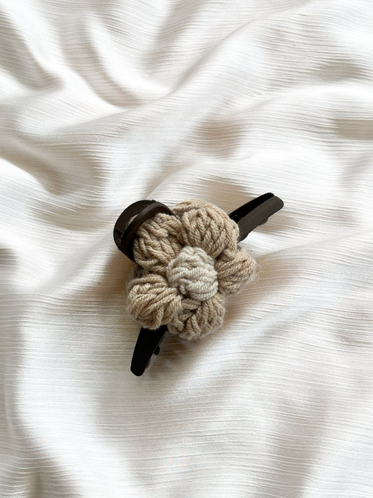 Brown Floral Hair Clip
