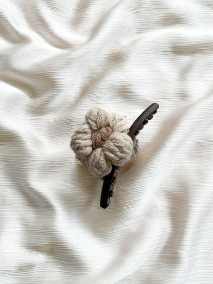 Beige Floral Hair Clip