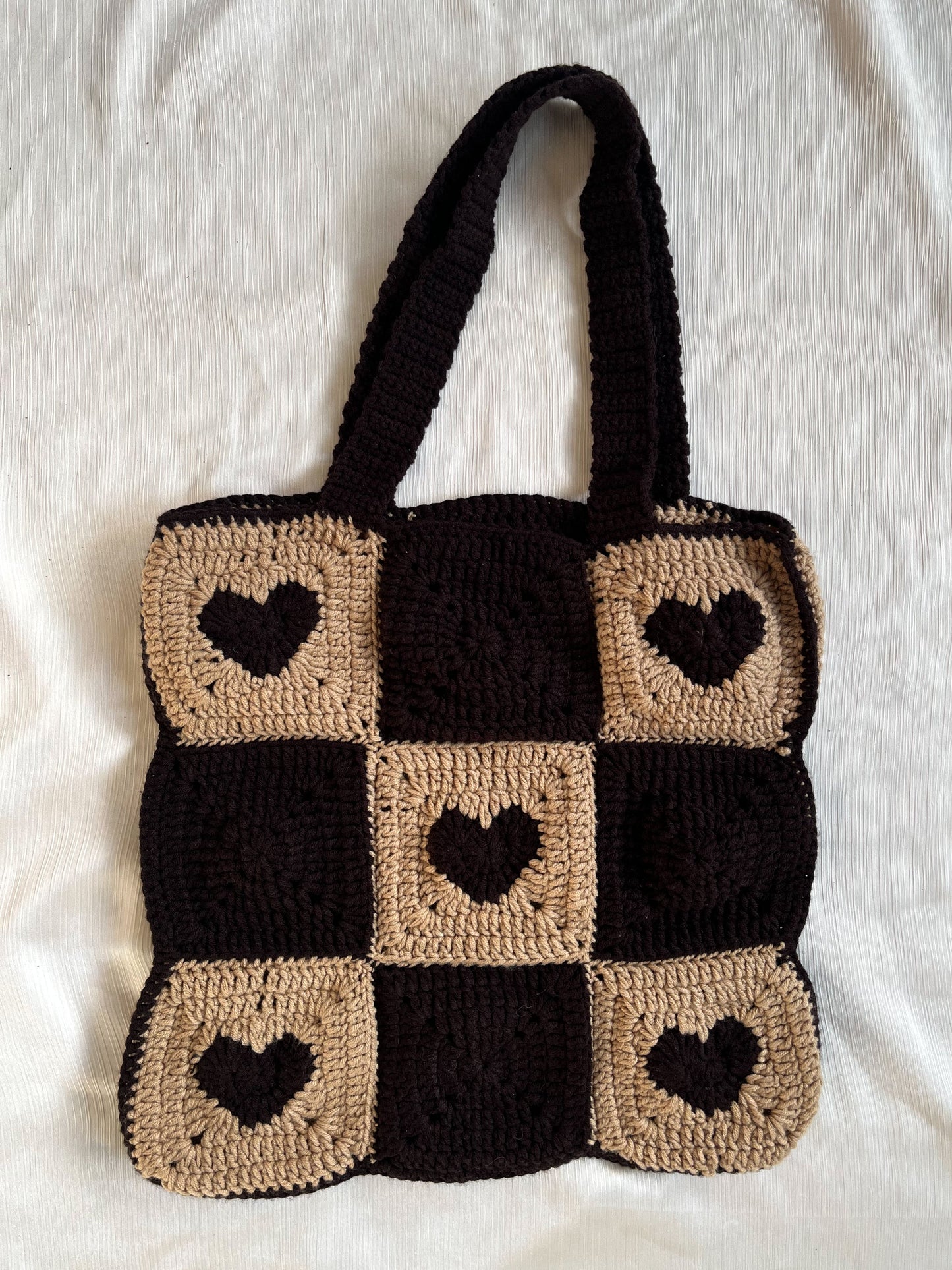 Brown Heart Tote